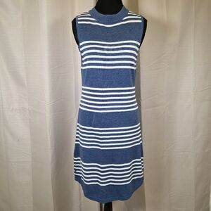 THML Blue White Nautical Striped Sweater Dress Small
